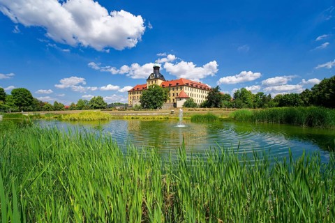 Johannisteich, castle park, Museum Zeitzer Schloss Moritzburg, early baroque style, water