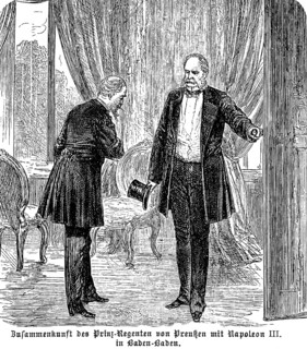 Meeting of the Prince Regent of Prussia with Napoleon III in Baden-Baden, Franco-Prussian War,