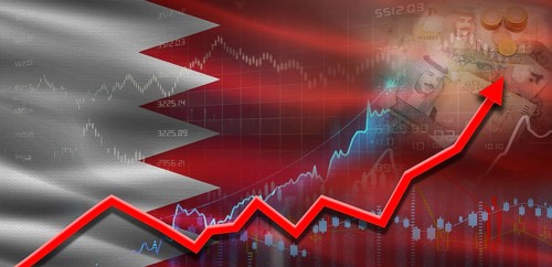Bahrain financial growth on market graph. Bahrain economic growth on financial graph