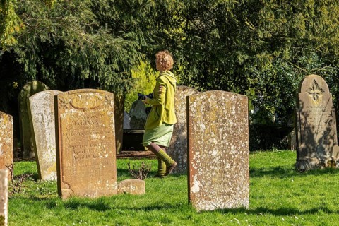 Old gravestones, Cemetery, Holy Trinity Church, Stratford-upon-Avon, Warwickshire, England, Great