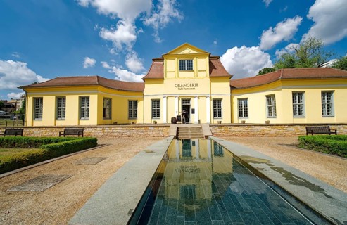 Orangery, castle park, Museum Zeitzer Schloss Moritzburg, early baroque style, Zeitz,