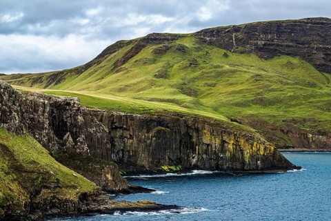 Cliffs over Neist Point Lighthouse, Isle of Skye, Scotland, UK