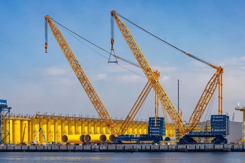 SIF Offshore Foundations, production of monopiles for offshore wind turbines. Foundations for wind