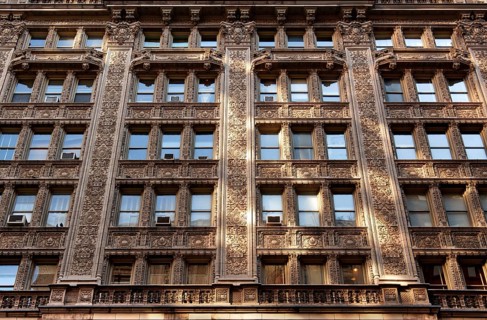 Decorative terracotta façade in French Renaissance style, New York City, USA
