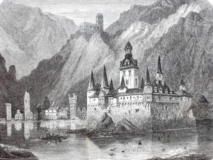 Pfalzgrafenstein Castle between Bacharach and Kaub on the Rhine, 1880, Rhineland-Palatinate,