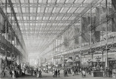 Interior view of the Great Exhibition of the Works of Industry of All Nations in Hyde Park, London,