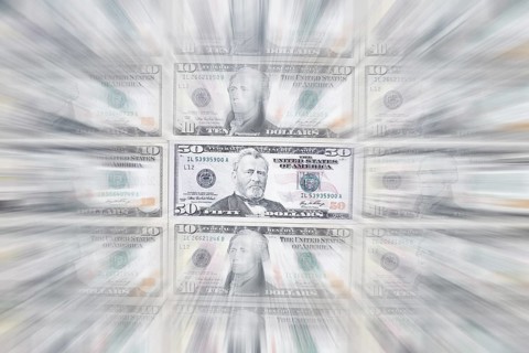 US dollar notes, 10 dollars, 50 dollars, banknotes, zoom effect