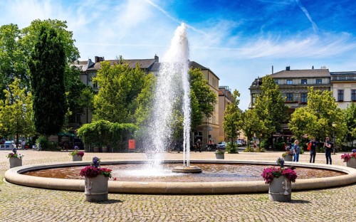 Fountain on Luisenplatz, Brandenburg Tor, Potsdam, Brandenburg, Germany