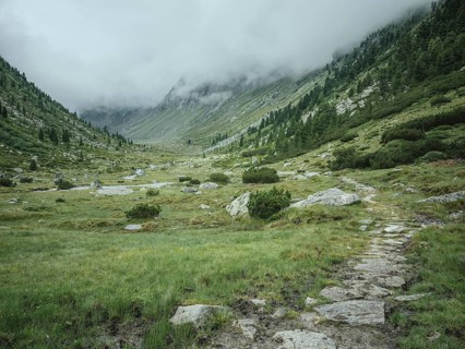 Historic mule track, Windbachtal, Krimmler Tauern, Pinzgau, Salzburg, Austria