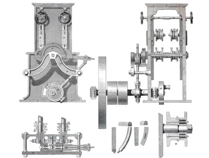 Sawing machine by Mc Carter, historical, digitally enhanced reproduction of a model from around