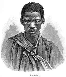 Hottentot, historical term, portrait of an African, middle-aged man, indigenous ethnicity, term