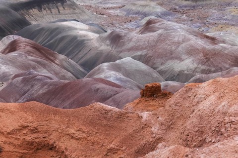 Colorful deposits of the Chinle Formation exposed at Little Painted Desert County Park near