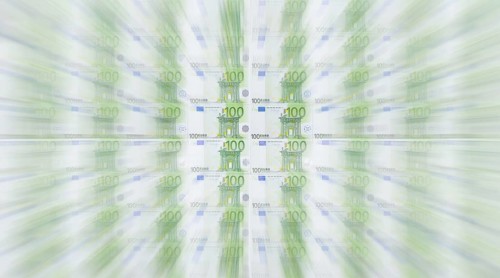 100 euro banknotes, 100 Euro, zoom effect