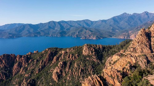 Bizarre rock formations, Calanche, Les Calanches de Piana, Gulf of Porto, Corse-du-Sud, Corsica