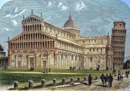 Pisa Cathedral and the bell tower, leaning tower, Tuscany, Italy