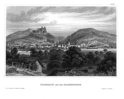 Kulmbach and the Plassenburg, 19th century, Upper Franconia, Bavaria, Germany, reproduction from an