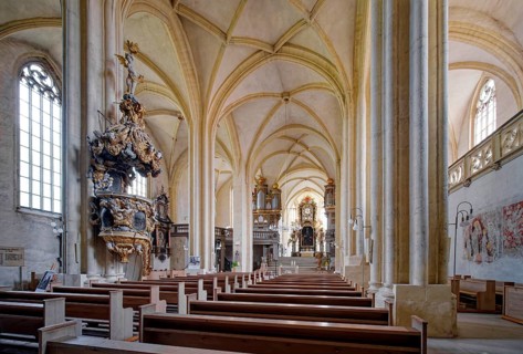 St Peter and Paul Cathedral, interior view with the pulpit, Museum Zeitzer Schloss Moritzburg,