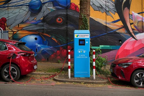 Charging station Stadtwerke Stuttgart for electric cars, charging station, e-filling station,