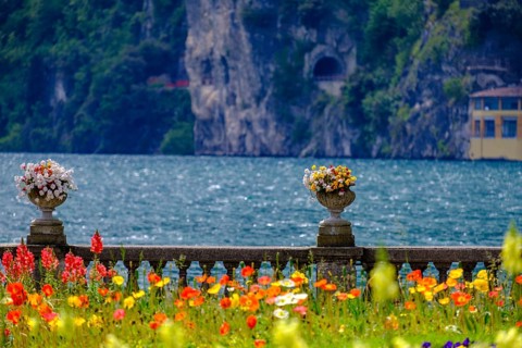 Punta Lido, promenade, spa gardens, Riva del Garda, Lake Garda, Trentino, Trentino-Alto Adige,