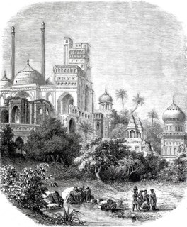 The palace in Vellore, Bellore, in 1870, India, digitally enhanced reproduction from a 19th century