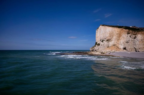 Pointe Fagnet, headland, Trou au Chien saddle, sea, sky, Fécamp, Alabaster Coast, La Côte