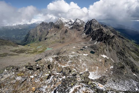 View from the summit of Keeskopf, behind summit of Petzeck, Hoher Perschitzkopf and Kruckelkopf,