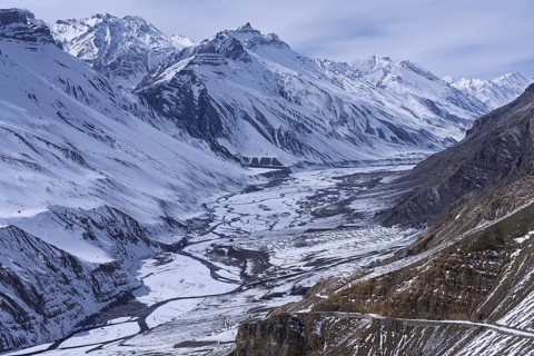 Spitital, with Spiti River, Himalaya, Kaza, Himachal Pradesh, India