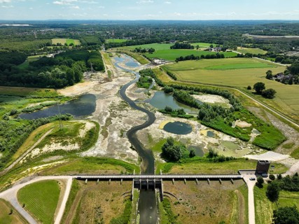 Dortmund, Castrop-Rauxel, North Rhine-Westphalia, Germany - River renaturalisation, renaturation of