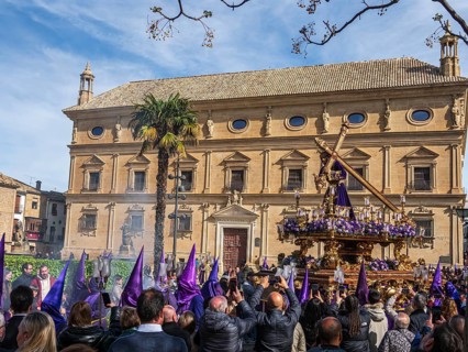 Semana santa procession, Plaza de Vazquez de Molin, holy week before easter, Ubeda, Unesco heritage