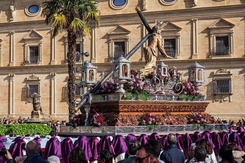 Semana santa procession, Plaza de Vazquez de Molin, holy week before easter, Ubeda, Unesco heritage