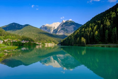 Reservoir, Lago di Santa Caterina, Auronzo di Cadore, Dolomites, Trentino, Italy
