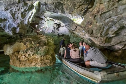 Excursion destination Wimsen Cave in the Swabian Alb. This tourist attraction is the only cave in