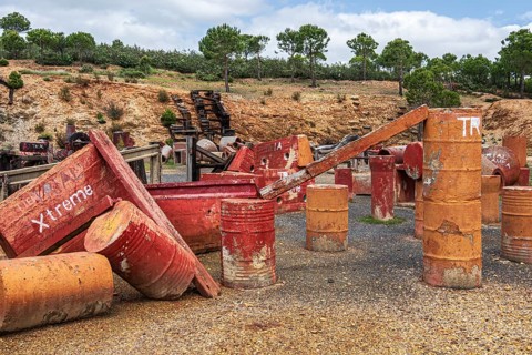 Dog training area, obstacles to overcome, Minas de Riotinto, Andalusia, Spain