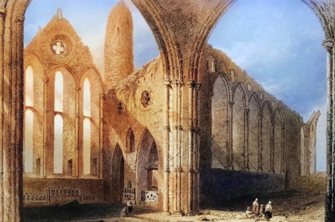 Interior of Cashel Abbey, Connemara, County Galway, Ireland, from the Landscape and Antiquities of