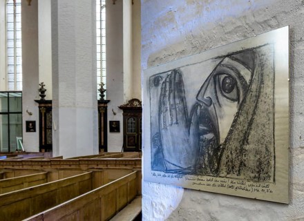 Interior photo, St Mary's Church in the old town of Stralsund, Mecklenburg-Western Pomerania,