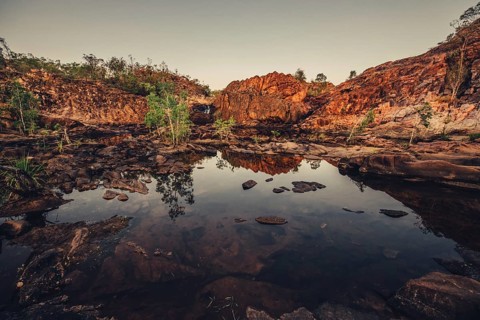 Sunrise Edith Falls in northern Australia, Australia