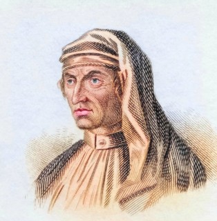 Georg Andreas Agricola, 1672 to 1738, German physician and botanist, coloured woodcut from Crabbe's