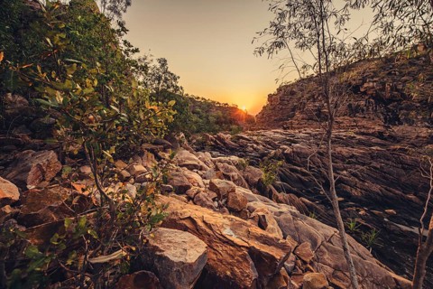Sunrise Edith Falls in northern Australia, Australia