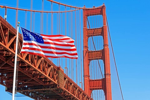 View of Golden Gate Bridge, San Francisco, California, USA