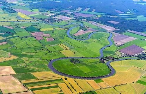 Nature reserve, Aller, Aller loop, river, river course, nature, water, aerial view, Rethem, Lower