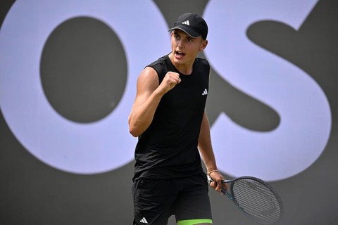 Justin Engel GER Cheers Emotion Gesture Gesture Tennis, ATP 250, BOSS Open 2025, Stuttgart,