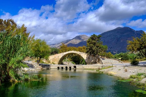 Preveli Bridge, over the river Megas Potamos, Crete, Greece