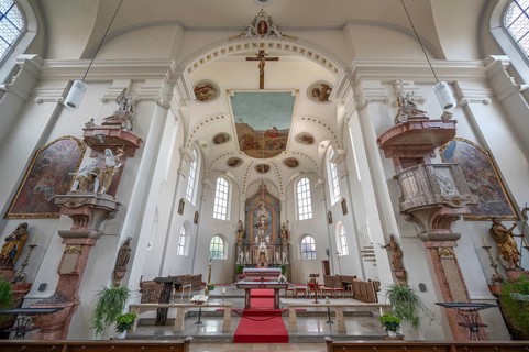 Chancel of the parish church of St John, built 1717-19, Biberacher Str. 6, Ummendorf, district of
