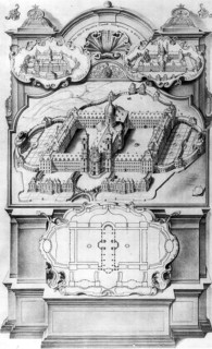 Plan of Weingarten Abbey, 1723, Baden-Württemberg, Germany, reproduction from a model of the time,