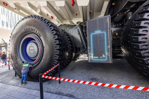 Liebherr T 264, battery-electric and autonomous mining truck, designed for a payload of 240 tonnes.