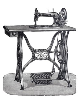 Textile industry, Singer medium shuttle machine, sewing machine by Robert Kiehle, digitally