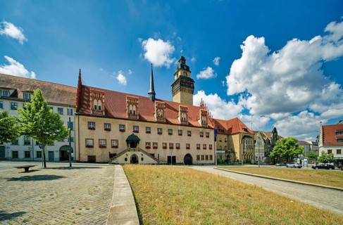 Late Gothic town hall on the Altmarkt, Zeitz, Saxony-Anhalt, Germany