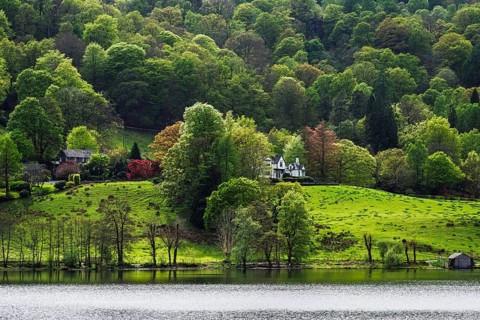 Grasmere Lake, Grasmere, Ambleside, Lake District, Westmorland, Cumbria, England, United Kingdom