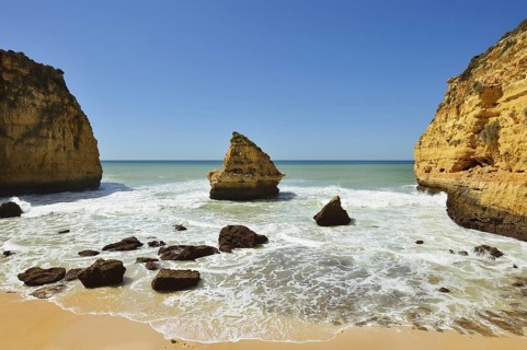 Beach and rocks, Carvoeiro, Algarve, Portugal
