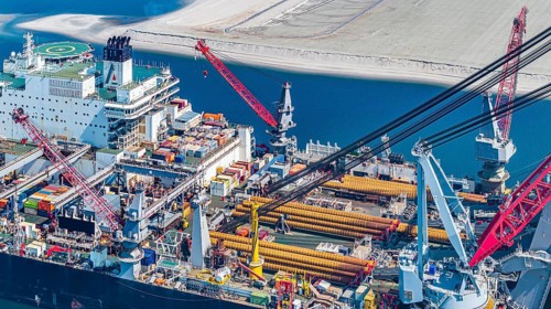 Pioneering Spirit. Workboat of the Swiss offshore service provider Allseas. The world's largest